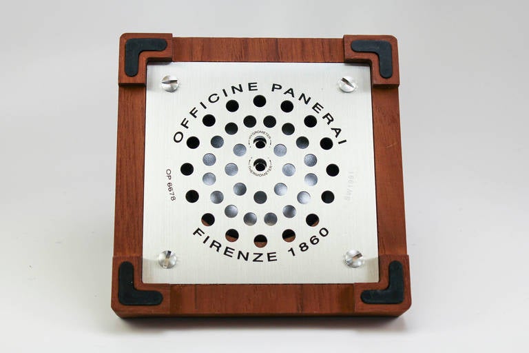 Panerai Hygrometer Thermometer Teak Wood Desk Instrument PAM 256 1