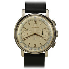 Movado Stainless Steel Chronograph Wristwatch circa 1950s