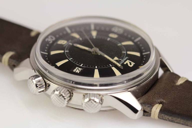 Jaeger-LeCoultre Stainless Steel Polaris Divers Alarm Wristwatch circa 1960s 4