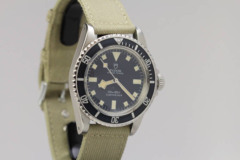 Tudor Stainless Steel Submariner Wristwatch Ref 94010 circa 1978 In Excellent Condition In Miami Beach, FL