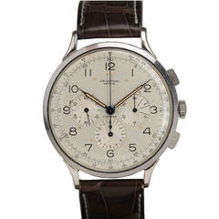 Universal Stainless Steel Oversized Chronograph Wristwatch circa 1940s