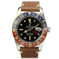 Rolex Stainless Steel GMT-Master with Bakelite Bezel Wristwatch Ref 6542