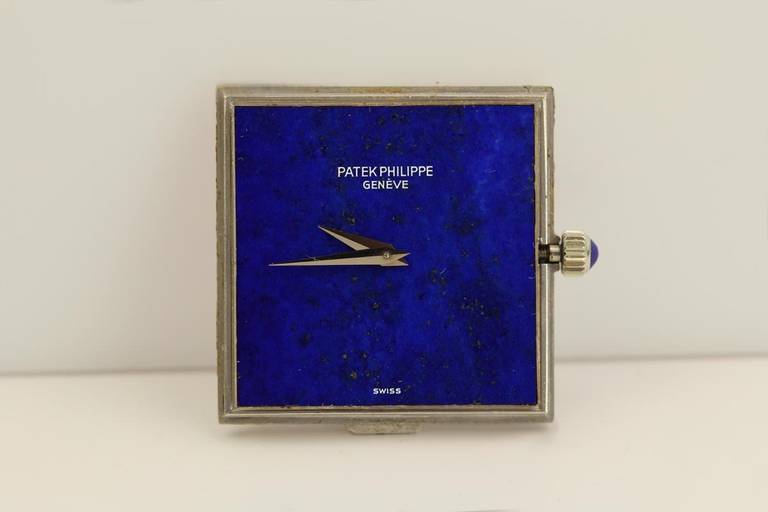 Patek Philippe 18k White Gold Wristwatch, with Bracelet and Lapis Lazuli Dial, Ref. 3733/1, circa 1970s.
