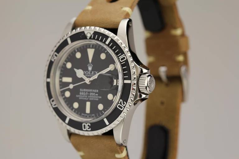 Rolex Stainless Steel Submariner Wristwatch Ref 1680 circa 1970s In Excellent Condition In Miami Beach, FL