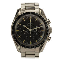 Retro Omega Stainless Steel Speedmaster Professional Chronograph Watch circa 1960s