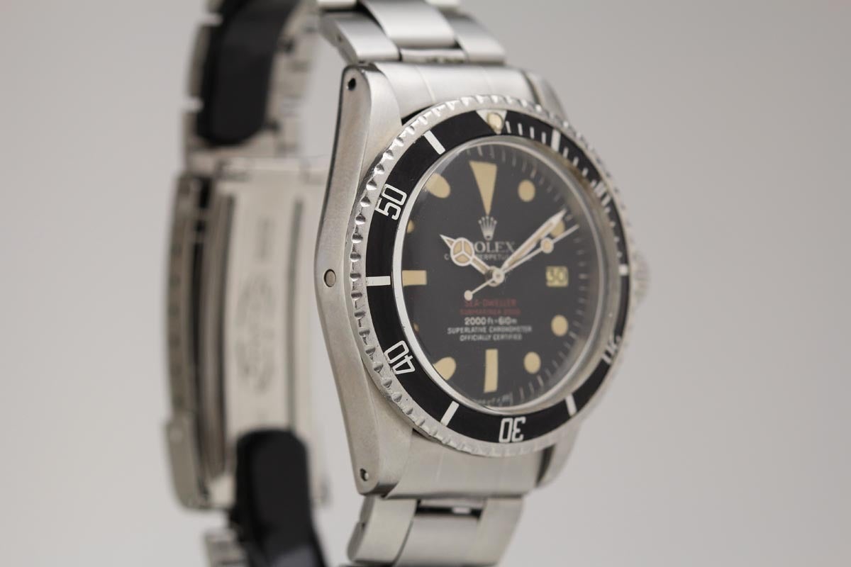Men's Rolex Stainless Steel Double Red Sea-Dweller Wristwatch circa 1977