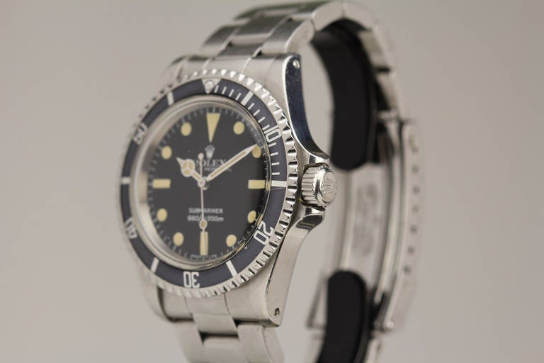 Rolex Stainless Steel Submariner Wristwatch Ref 5513 circa 1982