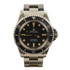 Rolex Stainless Steel Submariner Wristwatch Ref 5513 circa 1982