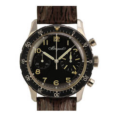Retro Breguet Stainless Steel Type XX Chronograph Wristwatch circa 1970s