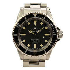 Retro Rolex Stainless Steel Submariner Wristwatch Ref 5512 circa 1972