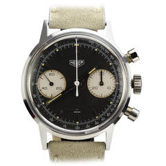 Retro Heuer Stainless Steel Chronograph Wristwatch circa 1960s