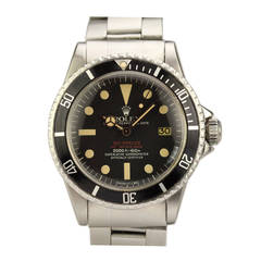 Retro Rolex Stainless Steel Double Red Sea-Dweller Wristwatch circa 1977
