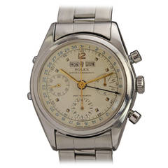 Vintage Rolex Stainless Steel Dato-Compax Wristwatch Ref 6036 circa 1953