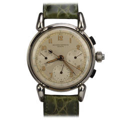 Record Stainless Steel Split-Second Chronograph Wristwatch circa 1940s