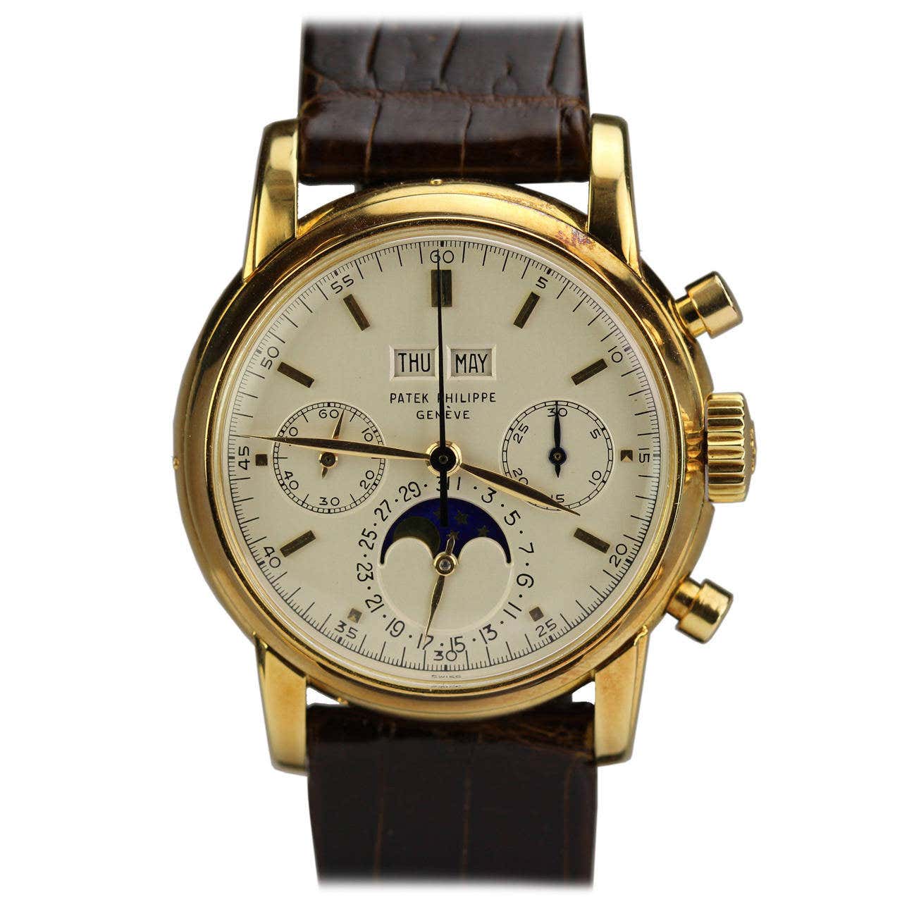 Patek Philippe Yellow Gold Perpetual Calendar Chronograph Wristwatch