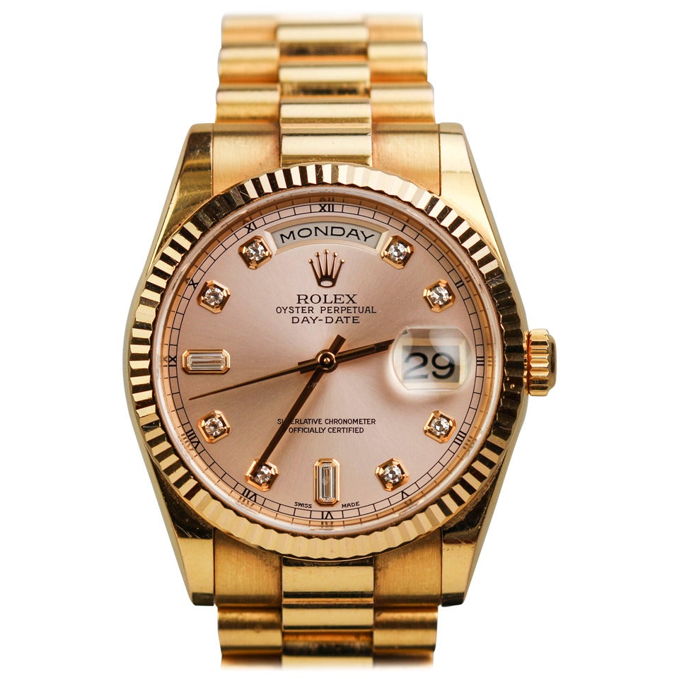 Rolex Rose Gold Day-Date President Wristwatch Ref 118235 circa 2001