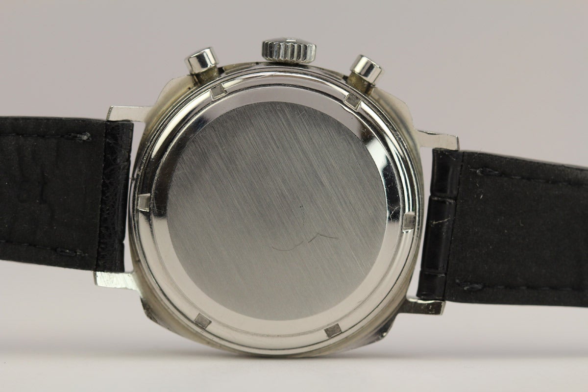 Heuer Stainless Steel Camaro Chronograph Wristwatch circa 1970s In Excellent Condition In Miami Beach, FL