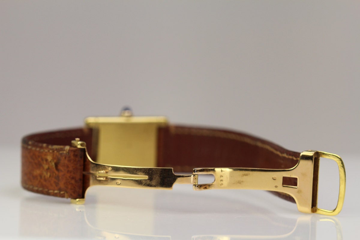 Cartier Yellow Gold Tank Normale Wristwatch circa 1940s In Excellent Condition In Miami Beach, FL