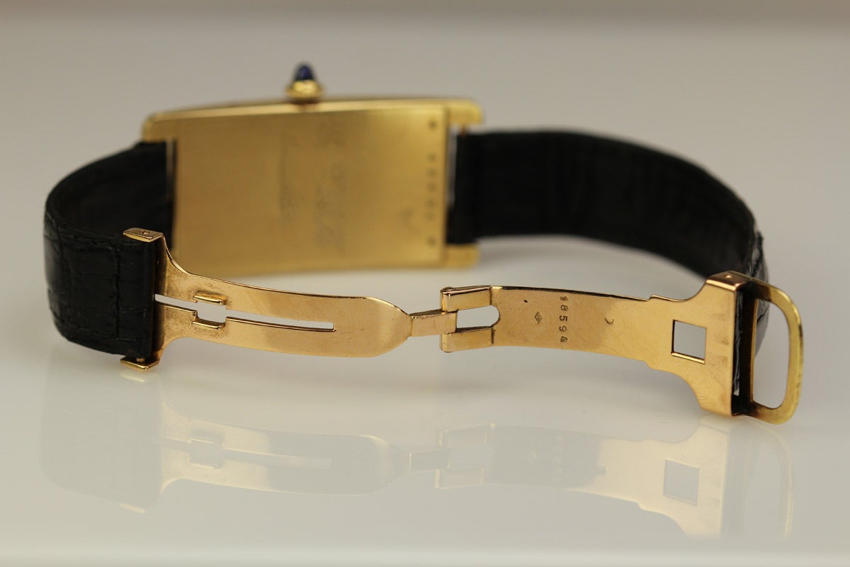 Cartier Yellow Gold Tank Cintree Wristwatch circa 1960s In Excellent Condition In Miami Beach, FL