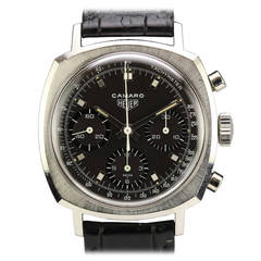 Heuer Stainless Steel Camaro Chronograph Wristwatch circa 1970s