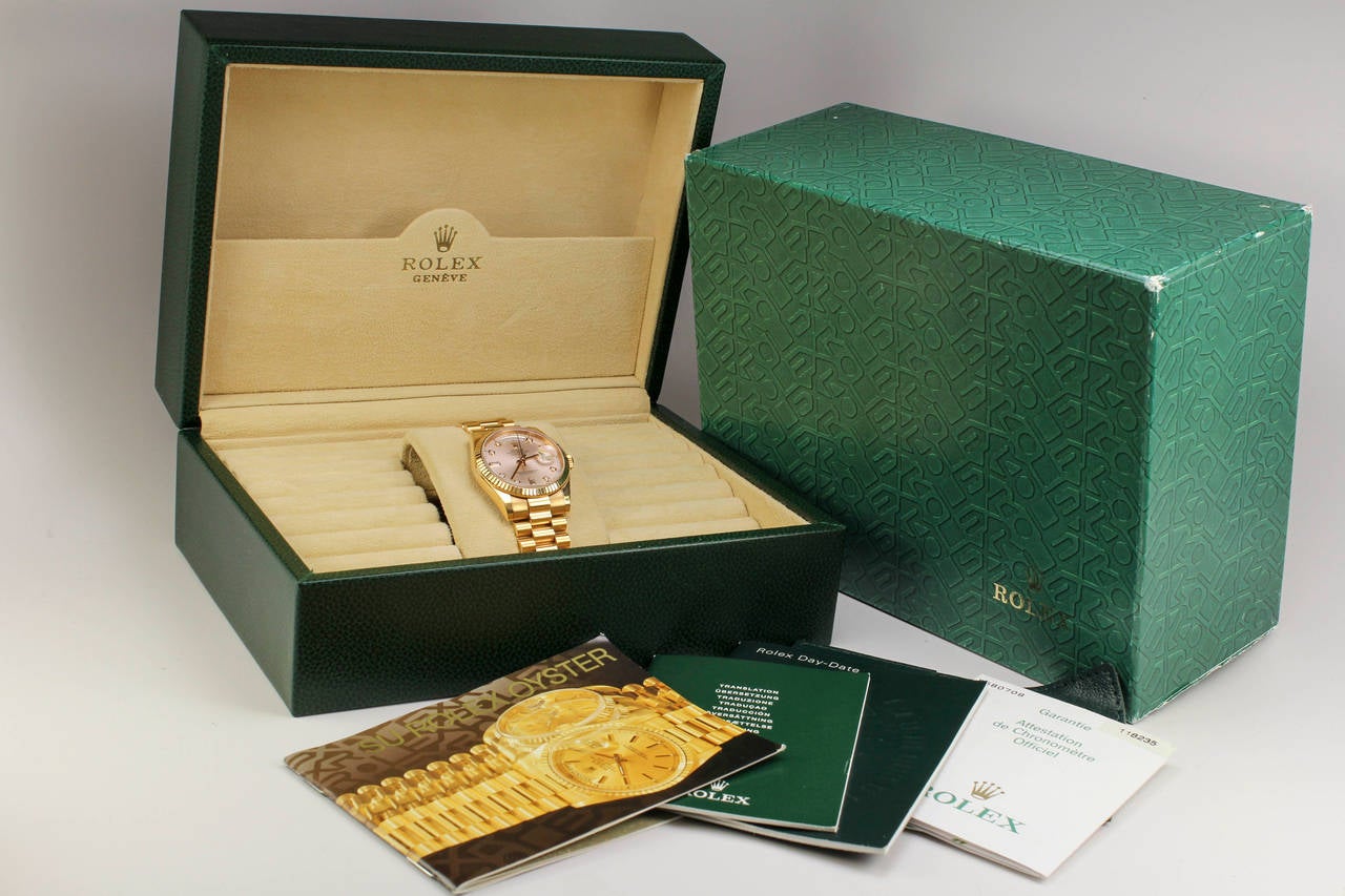Men's Rolex Rose Gold Day-Date President Wristwatch Ref 118235 circa 2001
