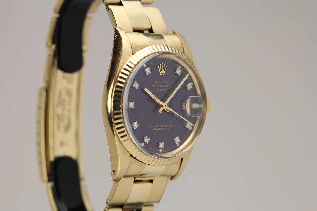 Men's Rolex Yellow Gold Date Wristwatch Ref 15037 circa 1985