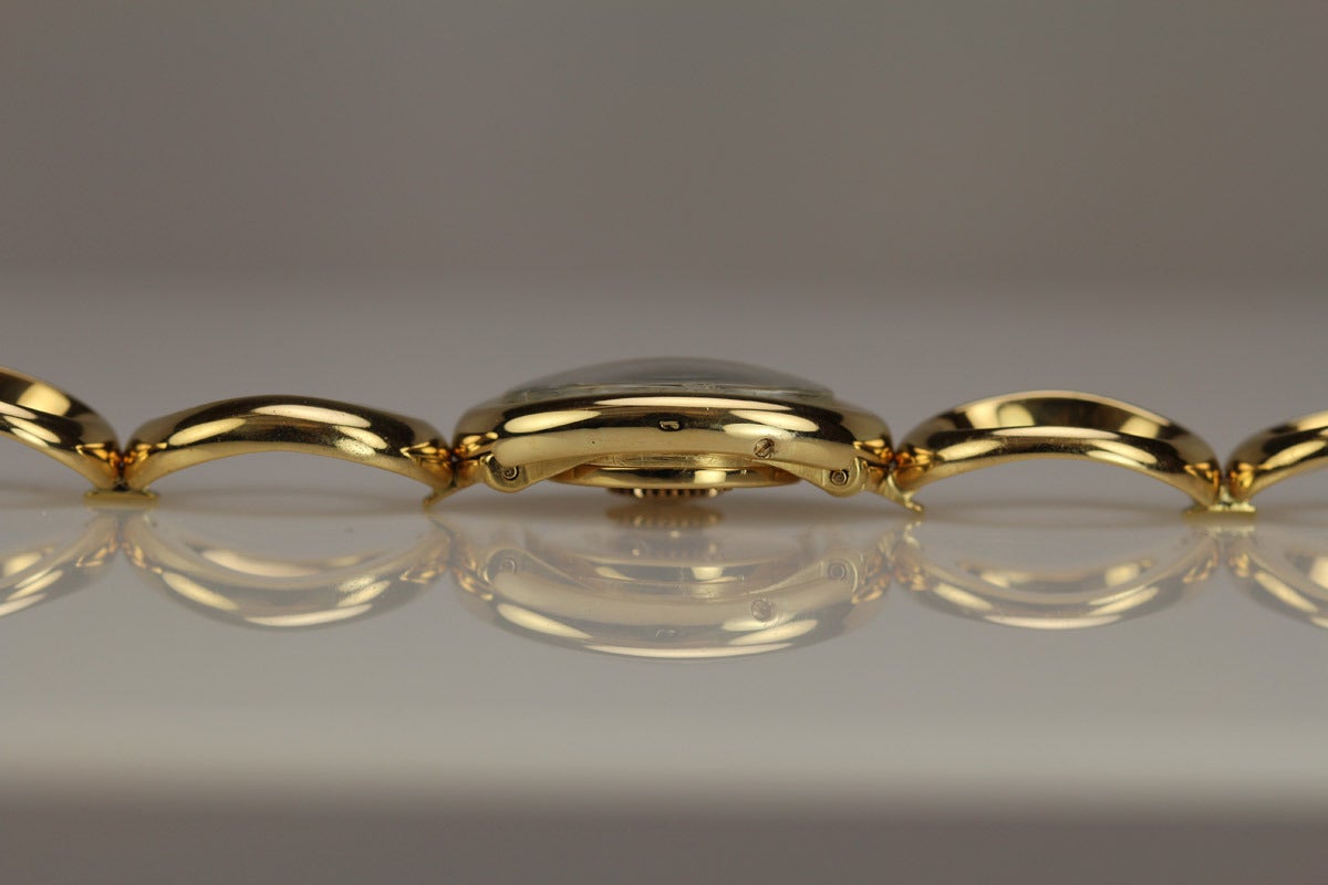 Women's Cartier Lady's Yellow Gold Baignoire Bracelet Watch circa 1960s