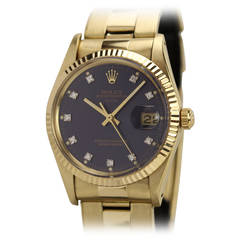 Rolex Yellow Gold Date Wristwatch Ref 15037 circa 1985