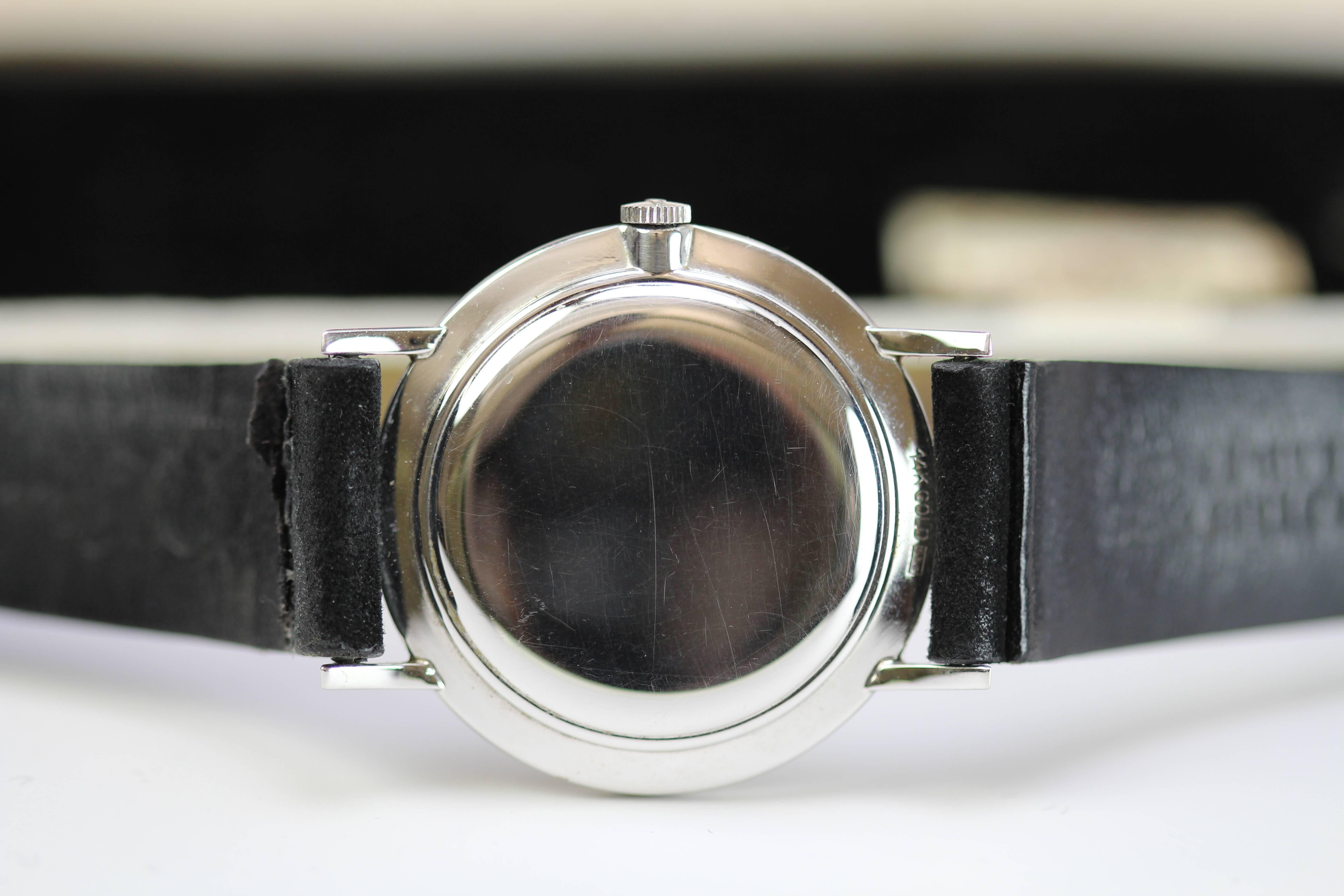 Longines White Gold Mystery Dial Wristwatch  In Excellent Condition In Miami Beach, FL