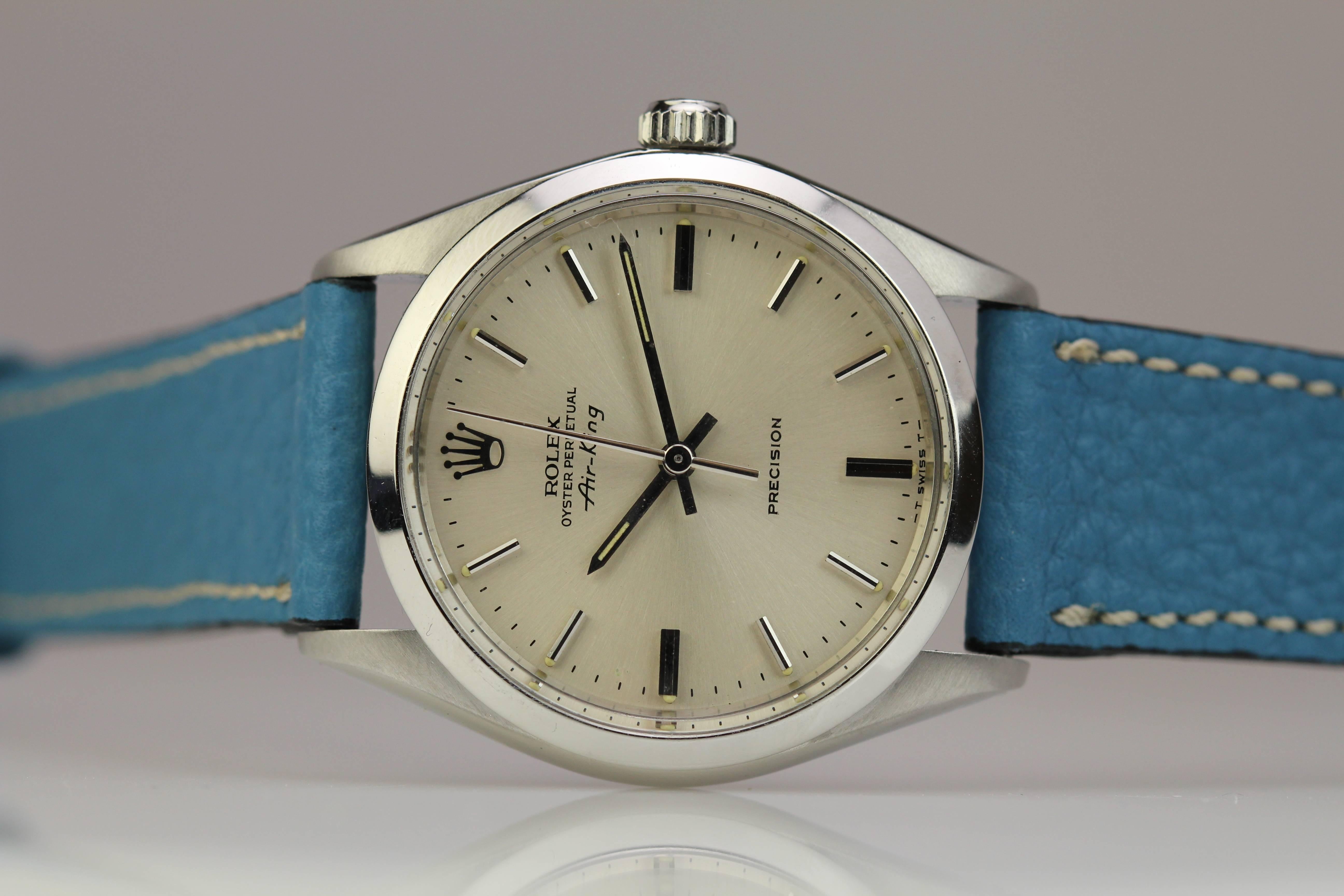 Men's Rolex Stainless Steel Air King Ref 5500 Wristwatch c. 1974