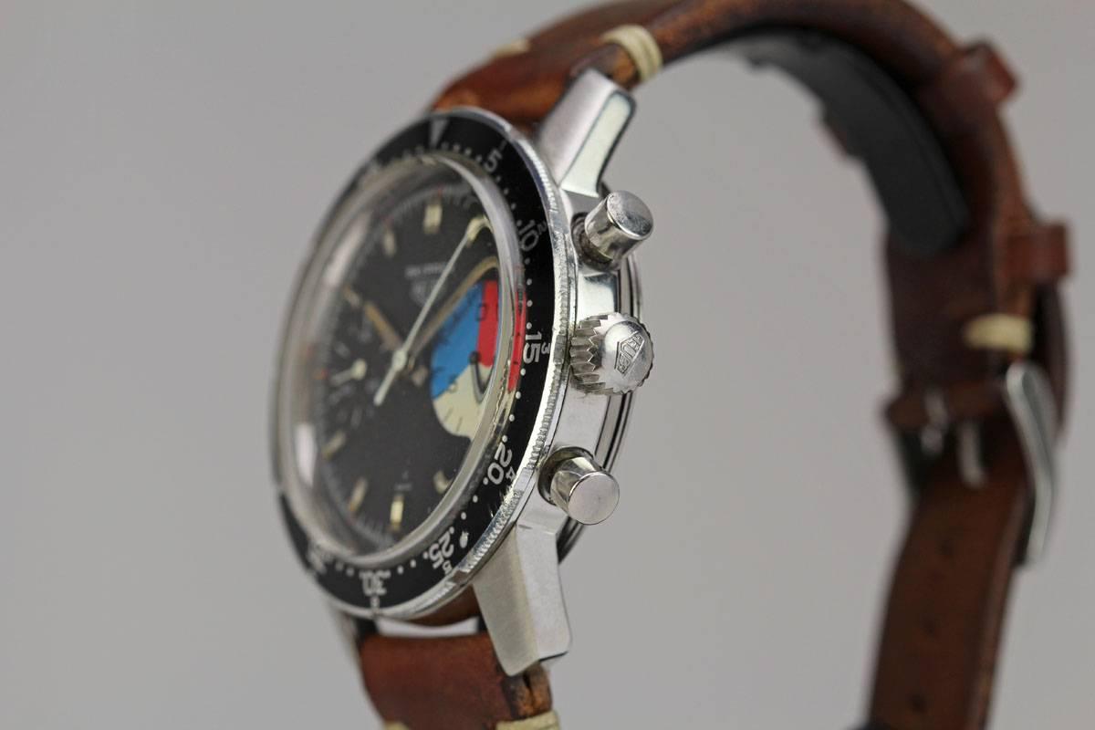 Heuer Skipper Edelstahl Ref 7764 Armbanduhr ca. 1968 im Zustand „Hervorragend“ in Miami Beach, FL