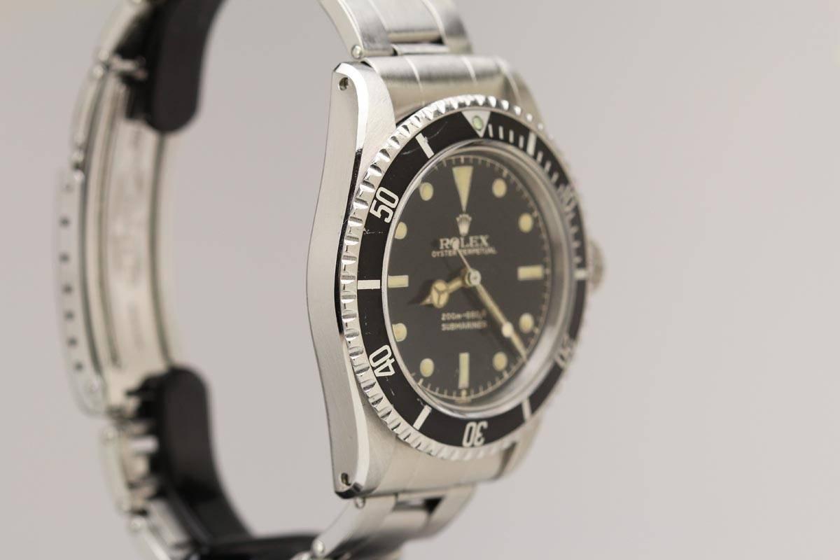 Rolex Stainless Steel Gilt Dial Submariner Wristwatch Ref 5512 In Excellent Condition In Miami Beach, FL