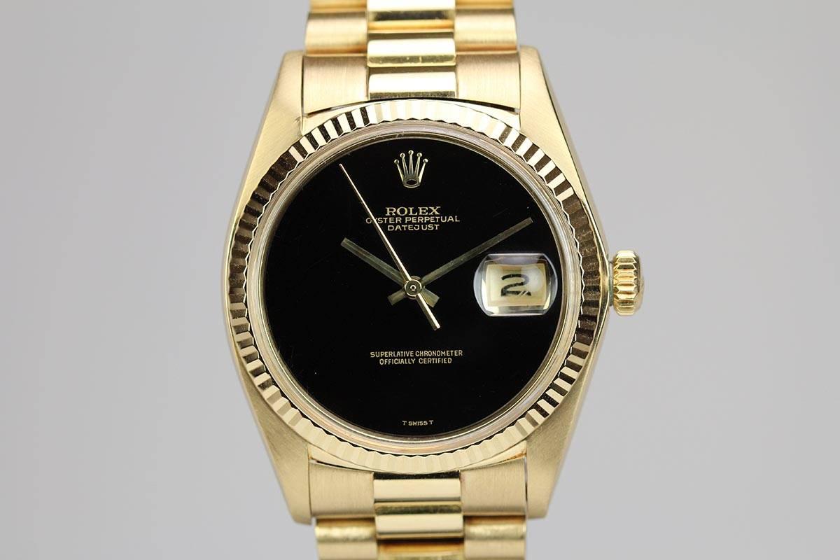 Men's Rolex Datejust with Onyx Dial Ref 1601 c. 1977