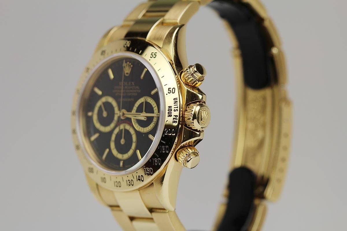 Rolex Yellow Gold Floating Cosmograph Daytona Ref 16528 c.1987 In Excellent Condition In Miami Beach, FL