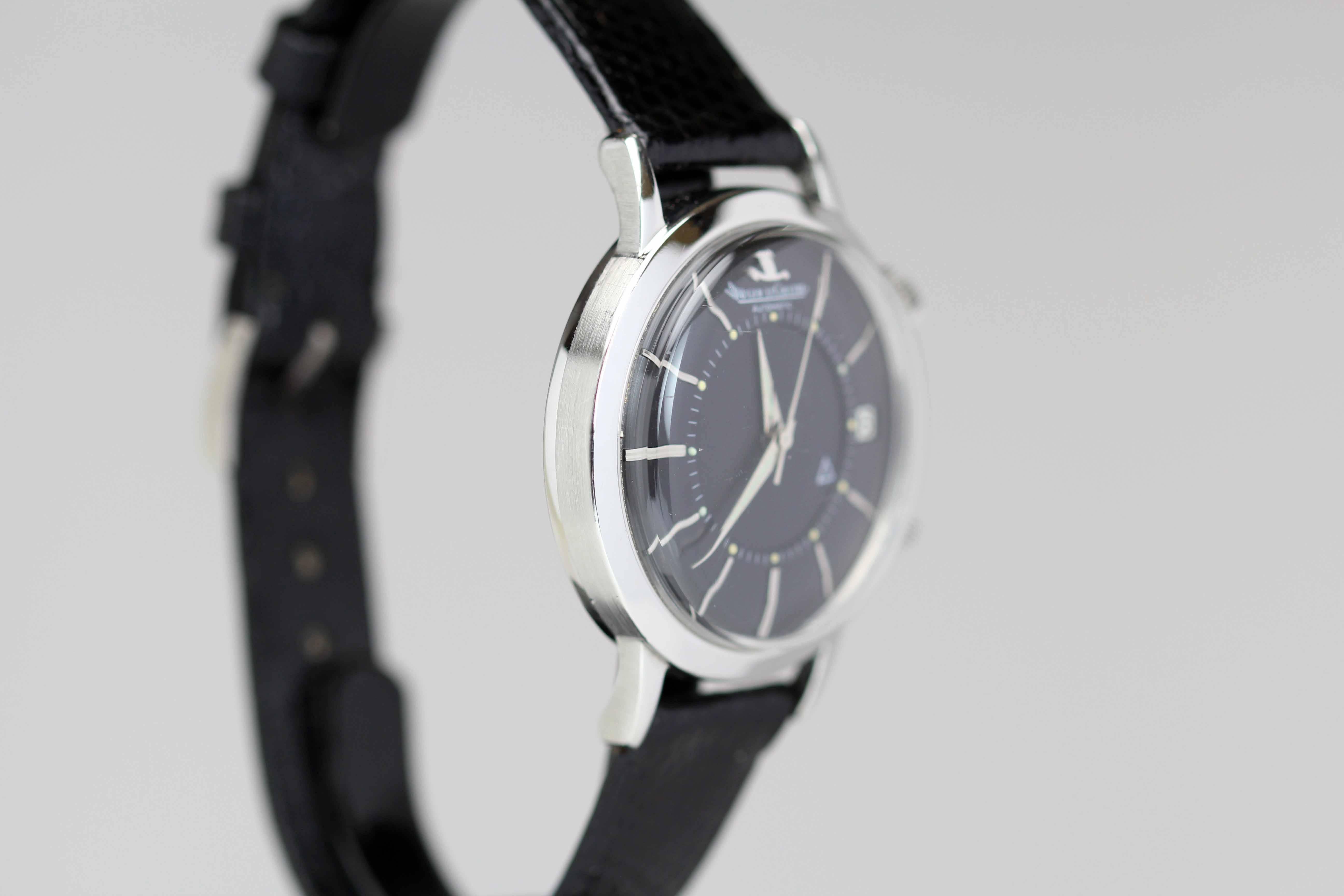 Jaeger LeCoutlre Stainless Steel Memovox Alarm Wristwatch 5