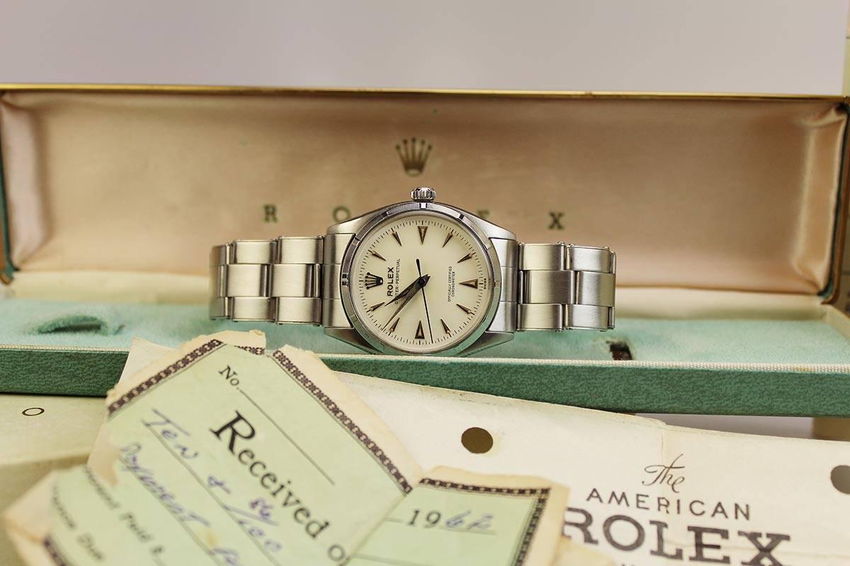 Rolex Stainless Steel Chronometre Wristwatch Ref 6565  1