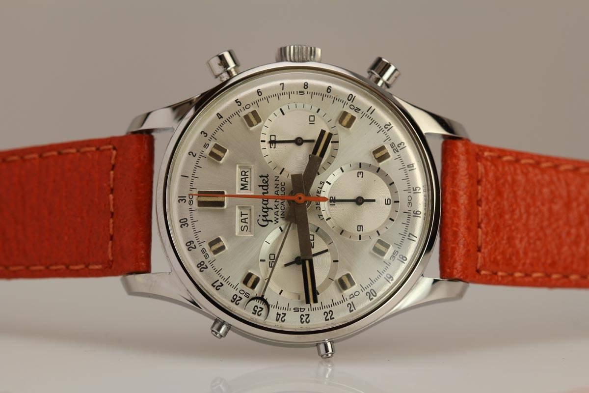 Wakmann Stainless Steel Gigandet Chronograph Wristwatch Ref 1309 1