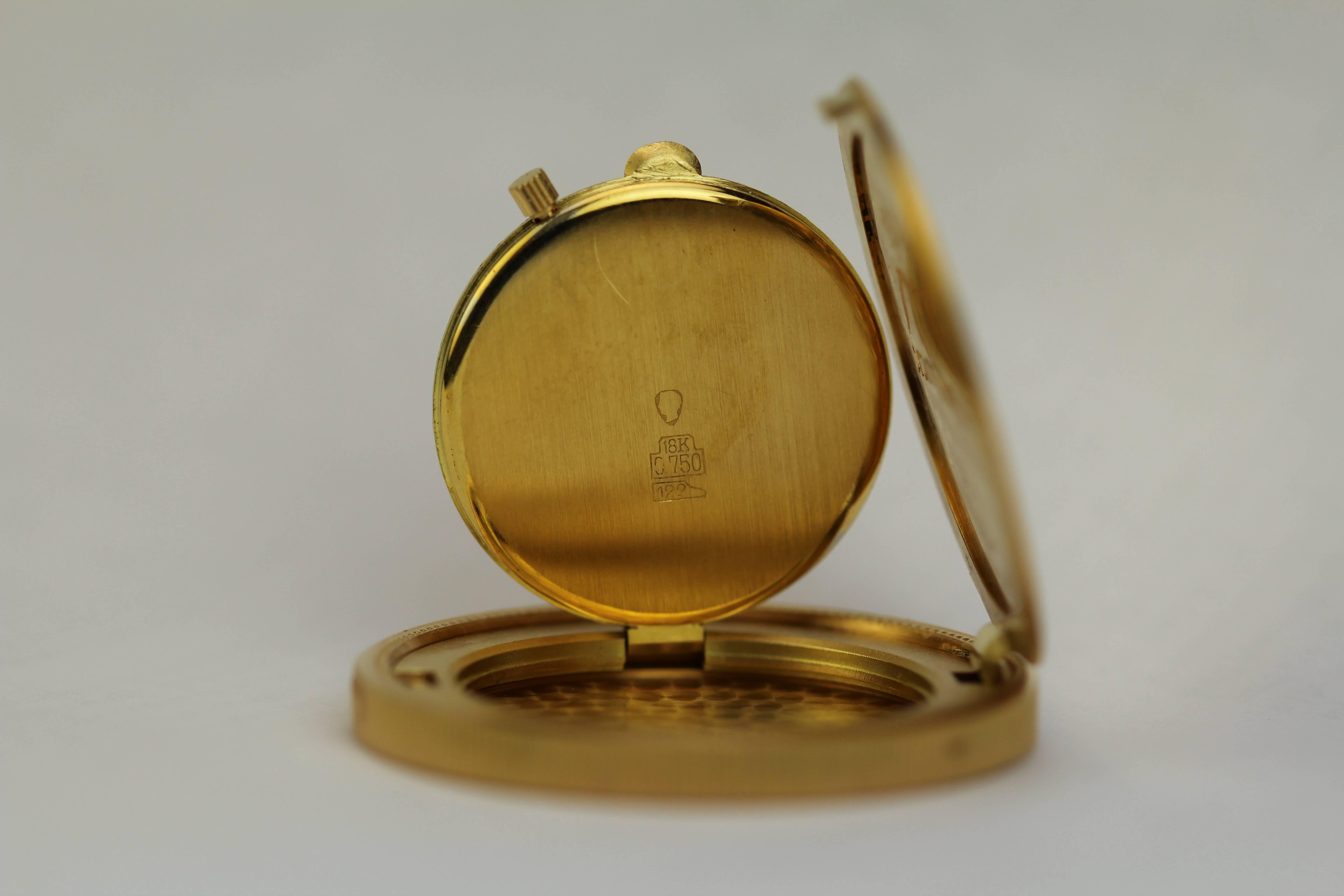 Audemars Piguet $20 Coin Travel / Purse Clock in 18k yellow gold. c. 1960's