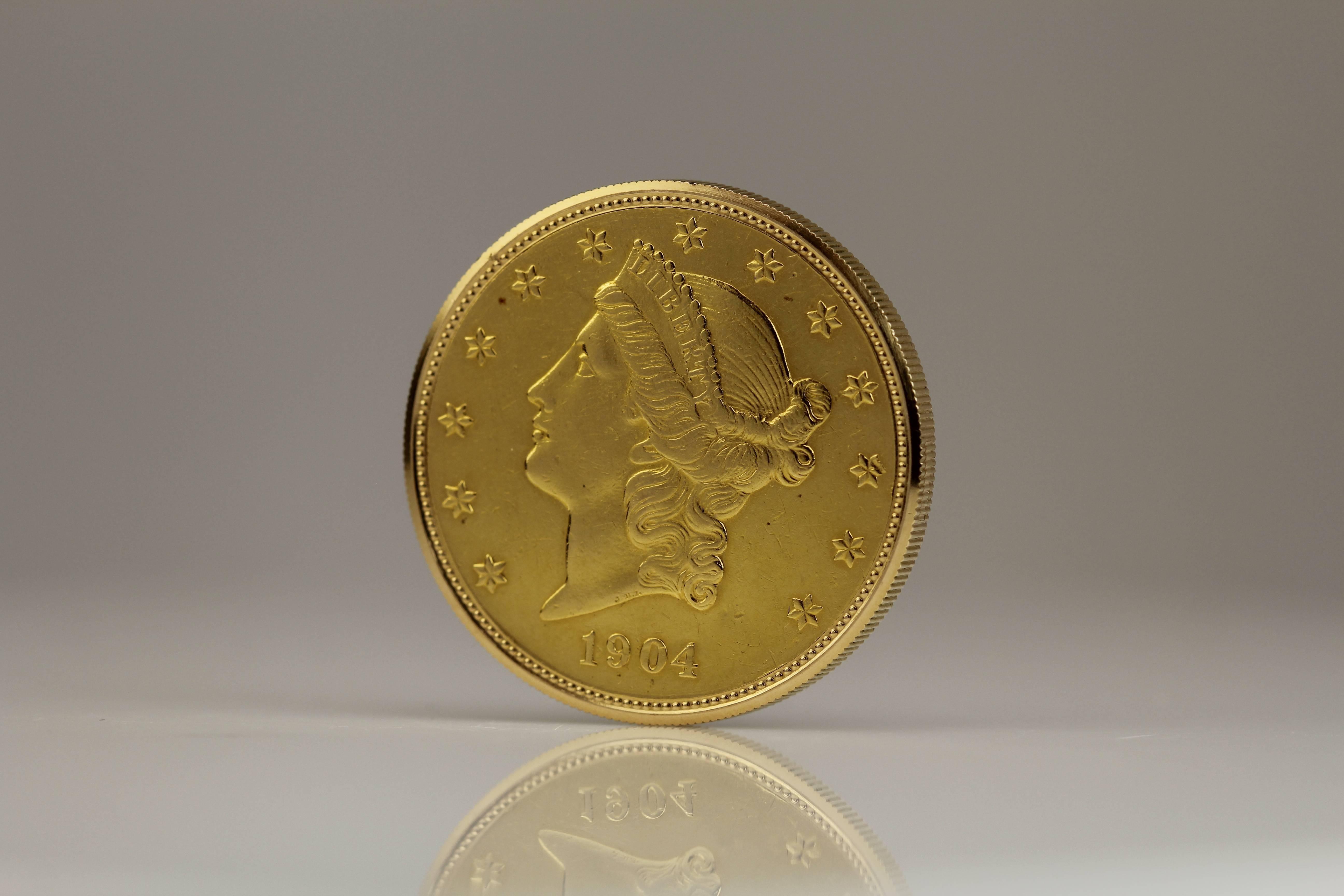 Audemars Piguet Yellow Gold $20 Coin Travel Clock In Good Condition In Miami Beach, FL