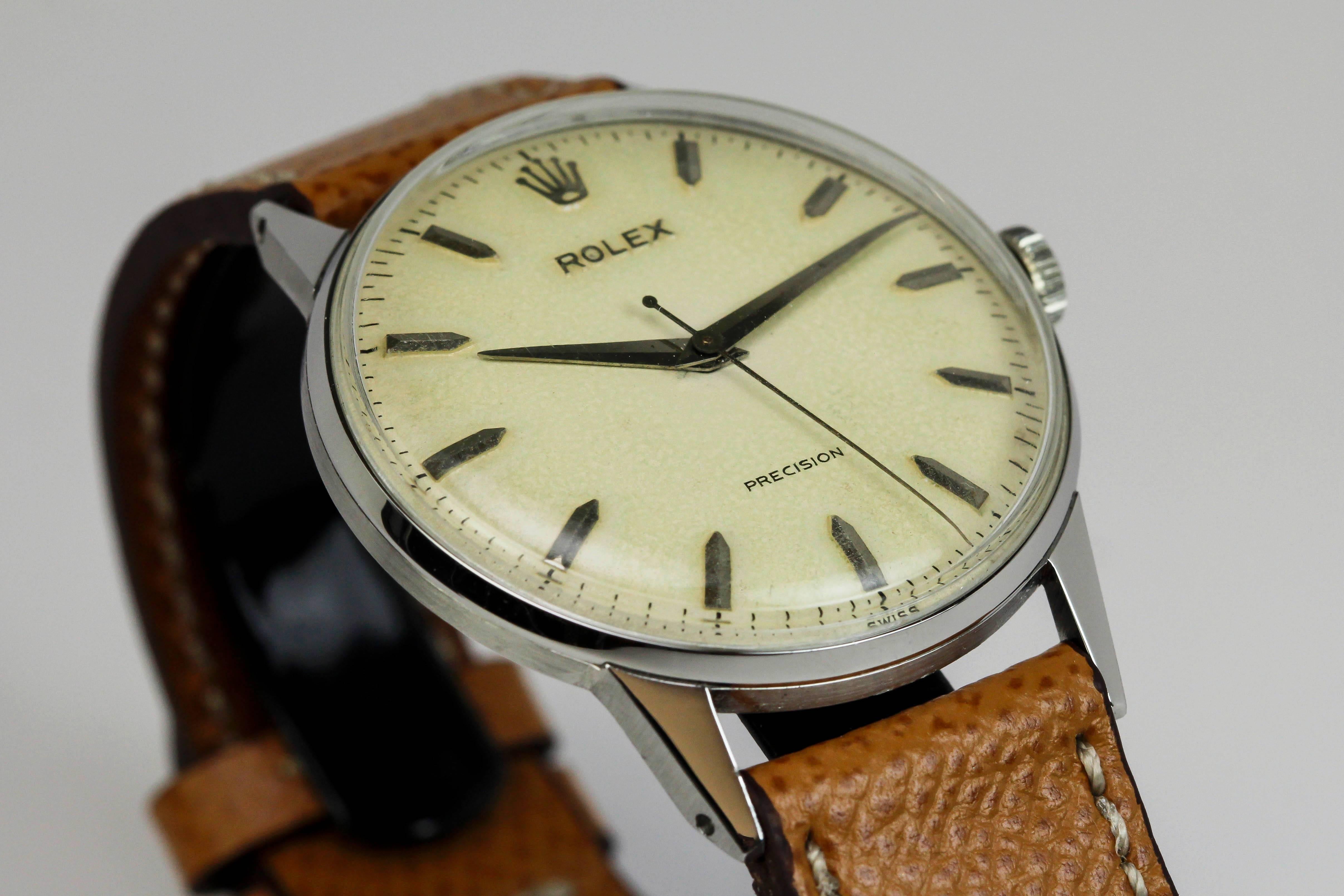 Rolex Edelstahl Präzision Armbanduhr Ref 9022 im Zustand „Hervorragend“ in Miami Beach, FL