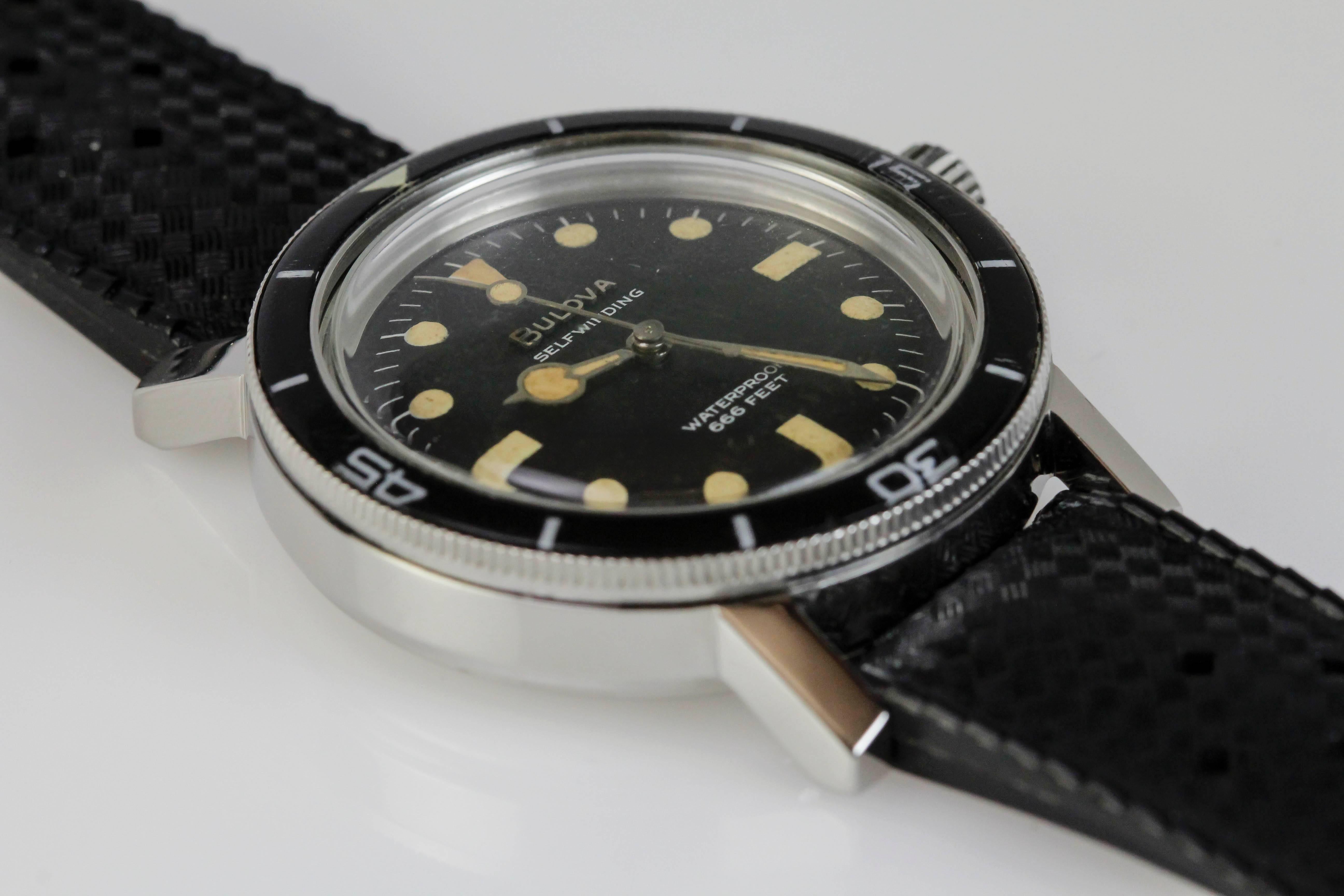Men's Bulova Watch Co. Stainless Steel 666 Diver's Wristwatch Ref M7 