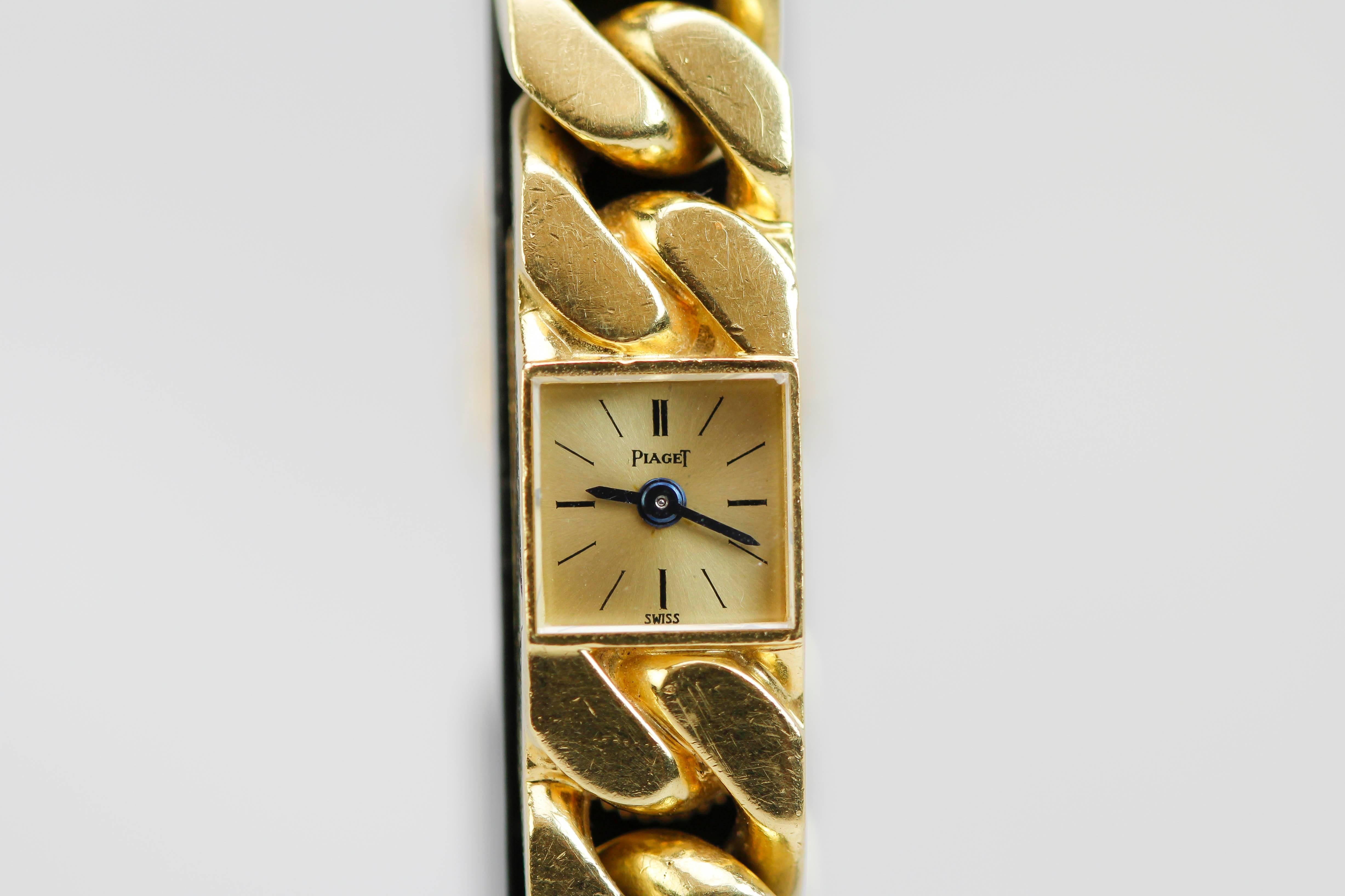 Piaget Lady's Yellow Gold Link Bracelet Wristwatch  1