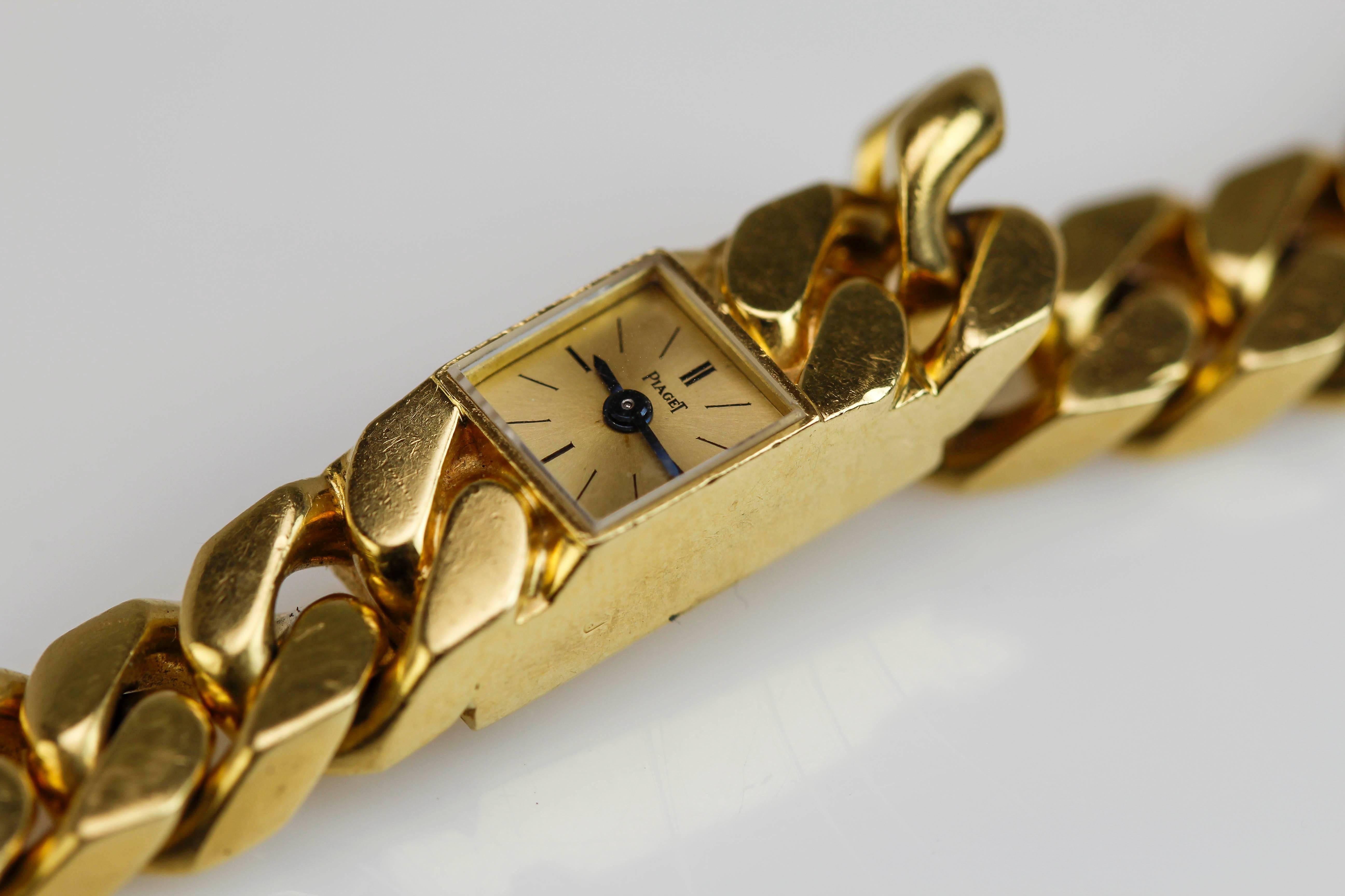 Women's Piaget Lady's Yellow Gold Link Bracelet Wristwatch 