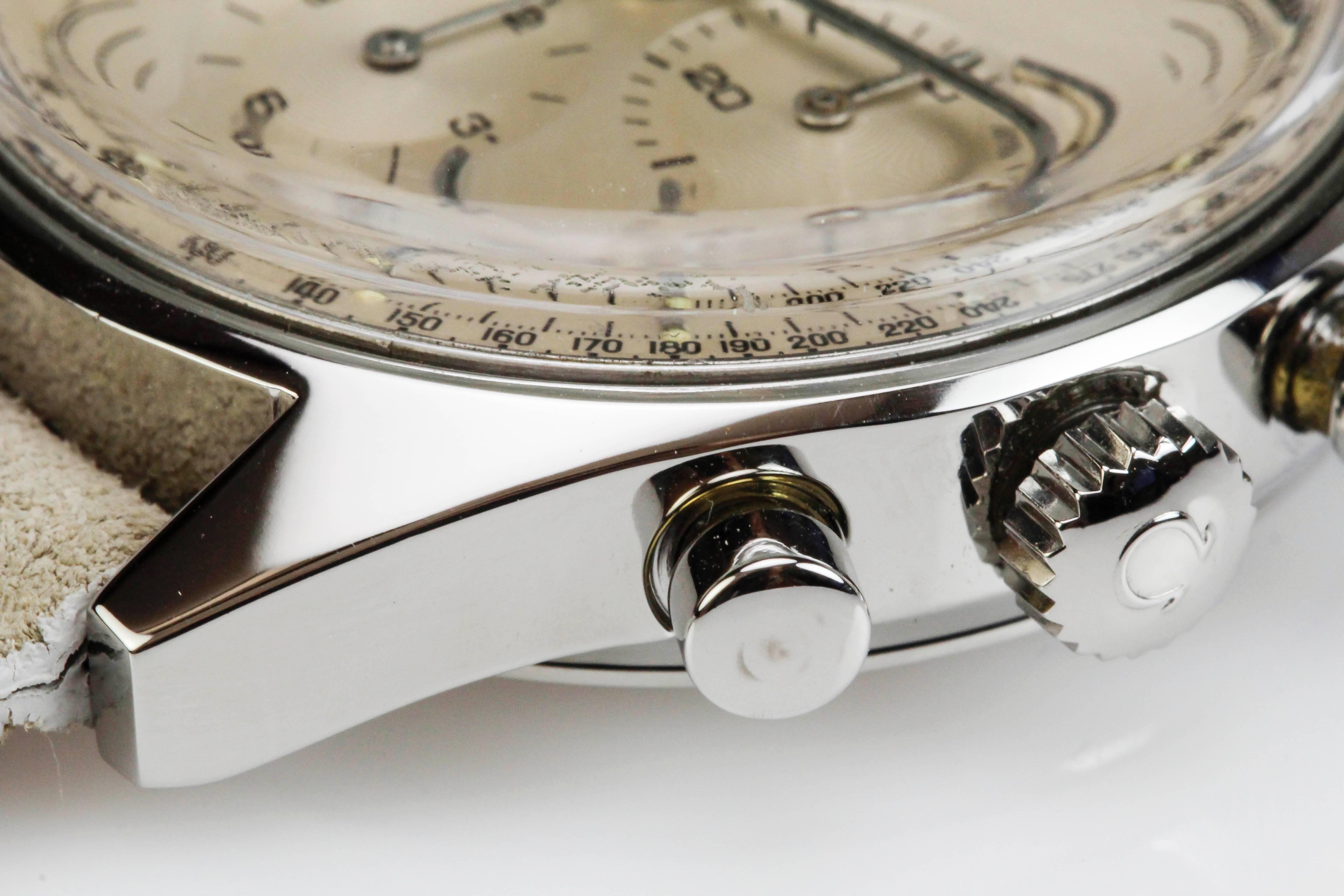 Omega Stainless Steel Seamaster Chronograph Manual Wind Wristwatch 1
