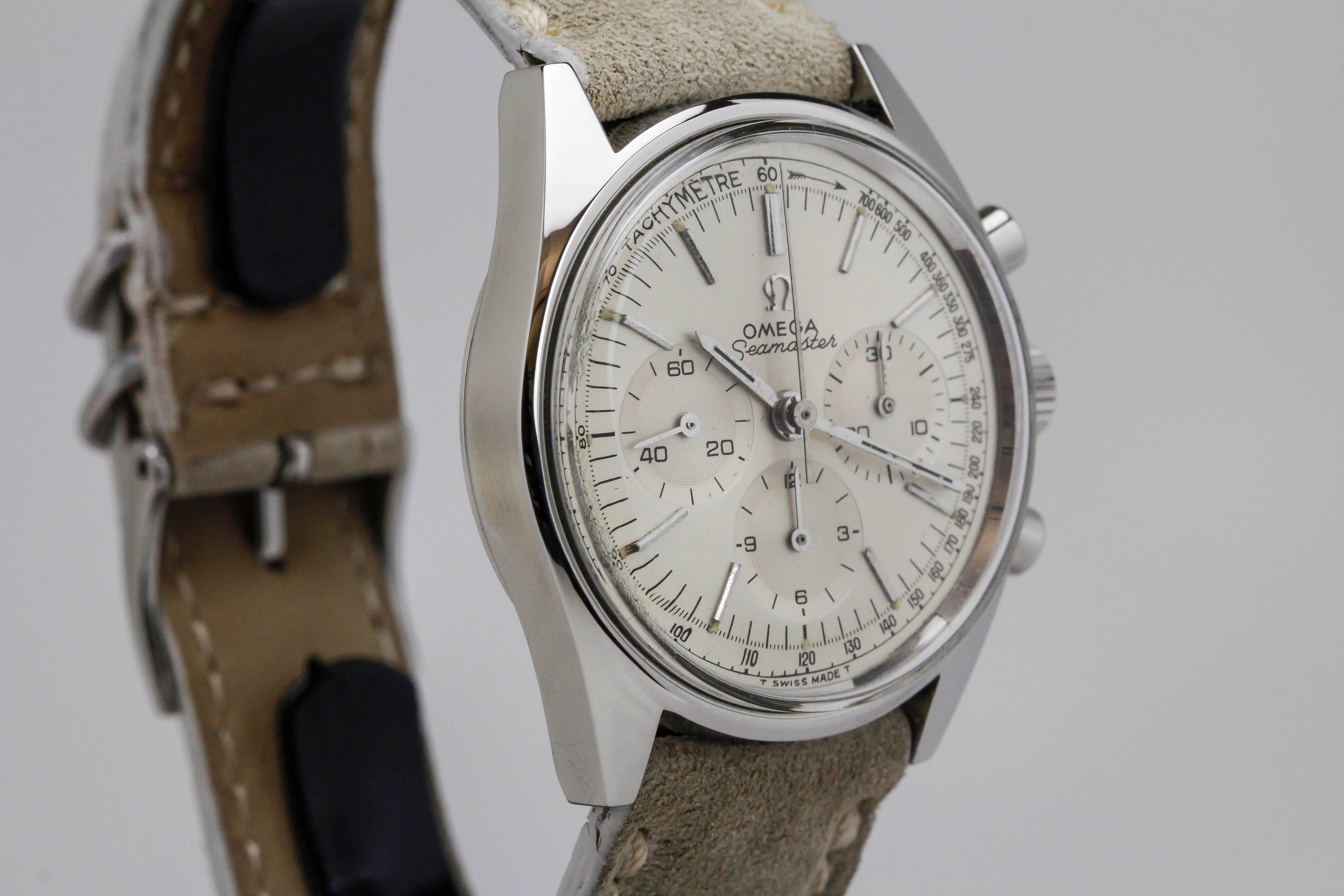 Omega Stainless Steel Seamaster Chronograph Manual Wind Wristwatch 5