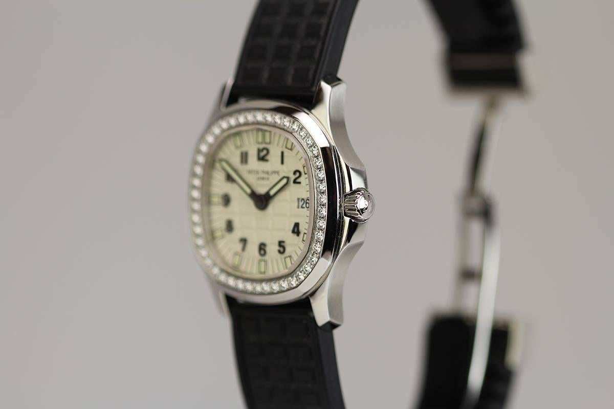 Women's Patek Philippe Ladies Stainless Steel Diamond Bezel Aquanaut Luce Wristwatch