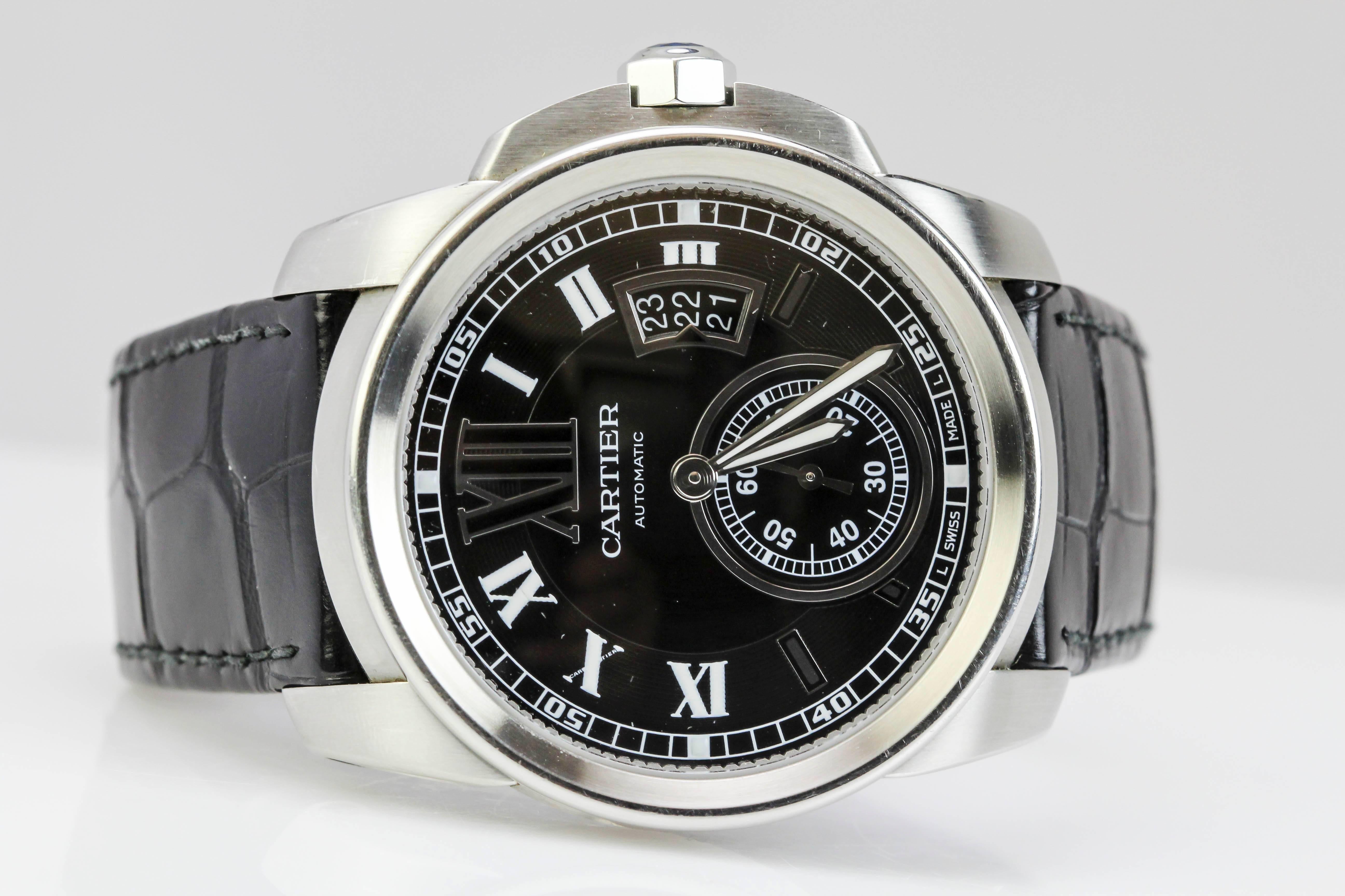 Cartier Stainless Steel Calibre de Cartier Automatic Wristwatch 3