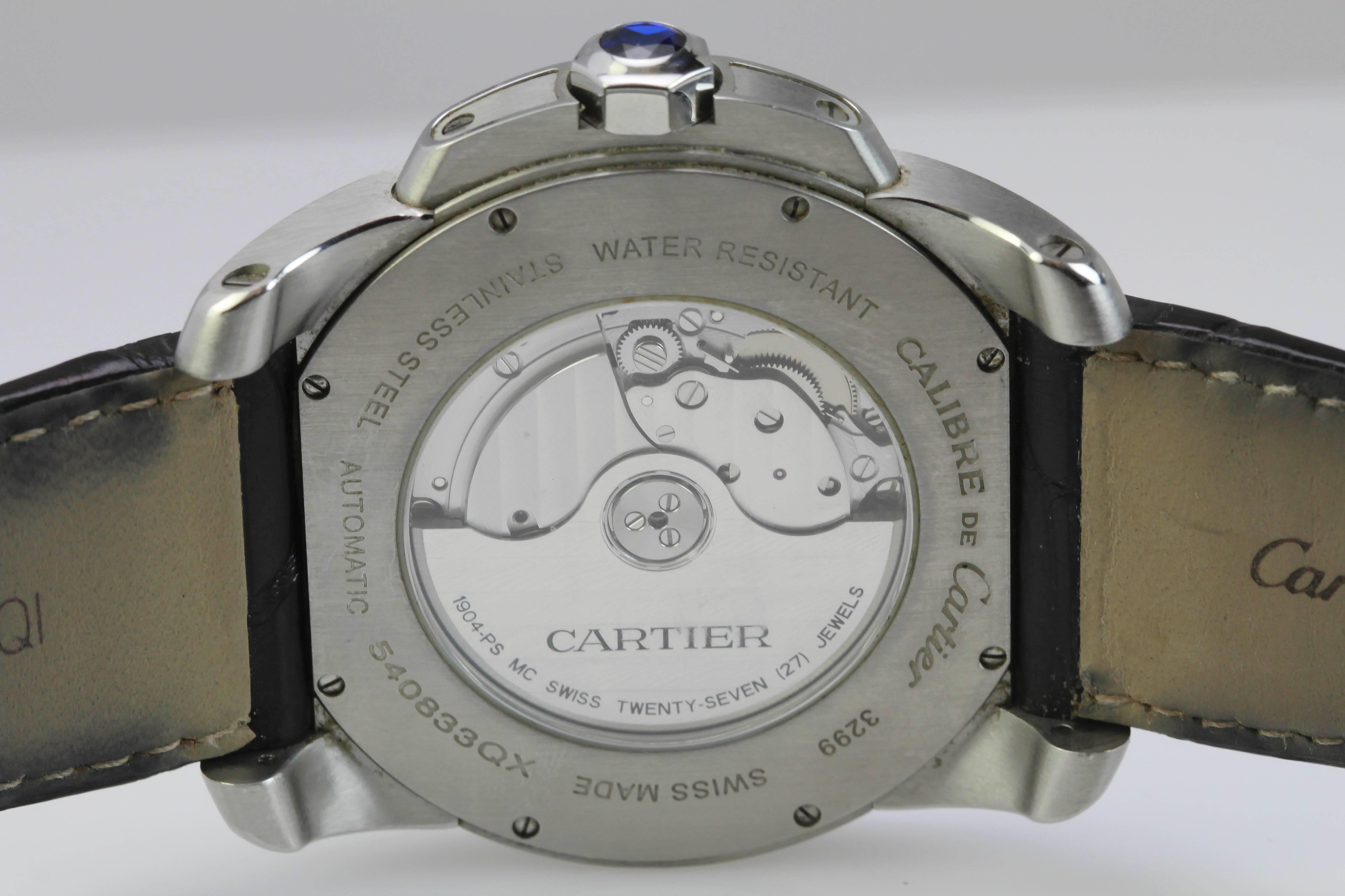 Cartier Stainless Steel Calibre de Cartier Automatic Wristwatch 4