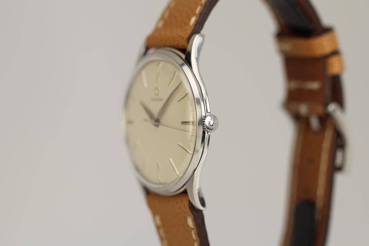 Omega Stainless Steel Thin Calatrava Wristwatch  1