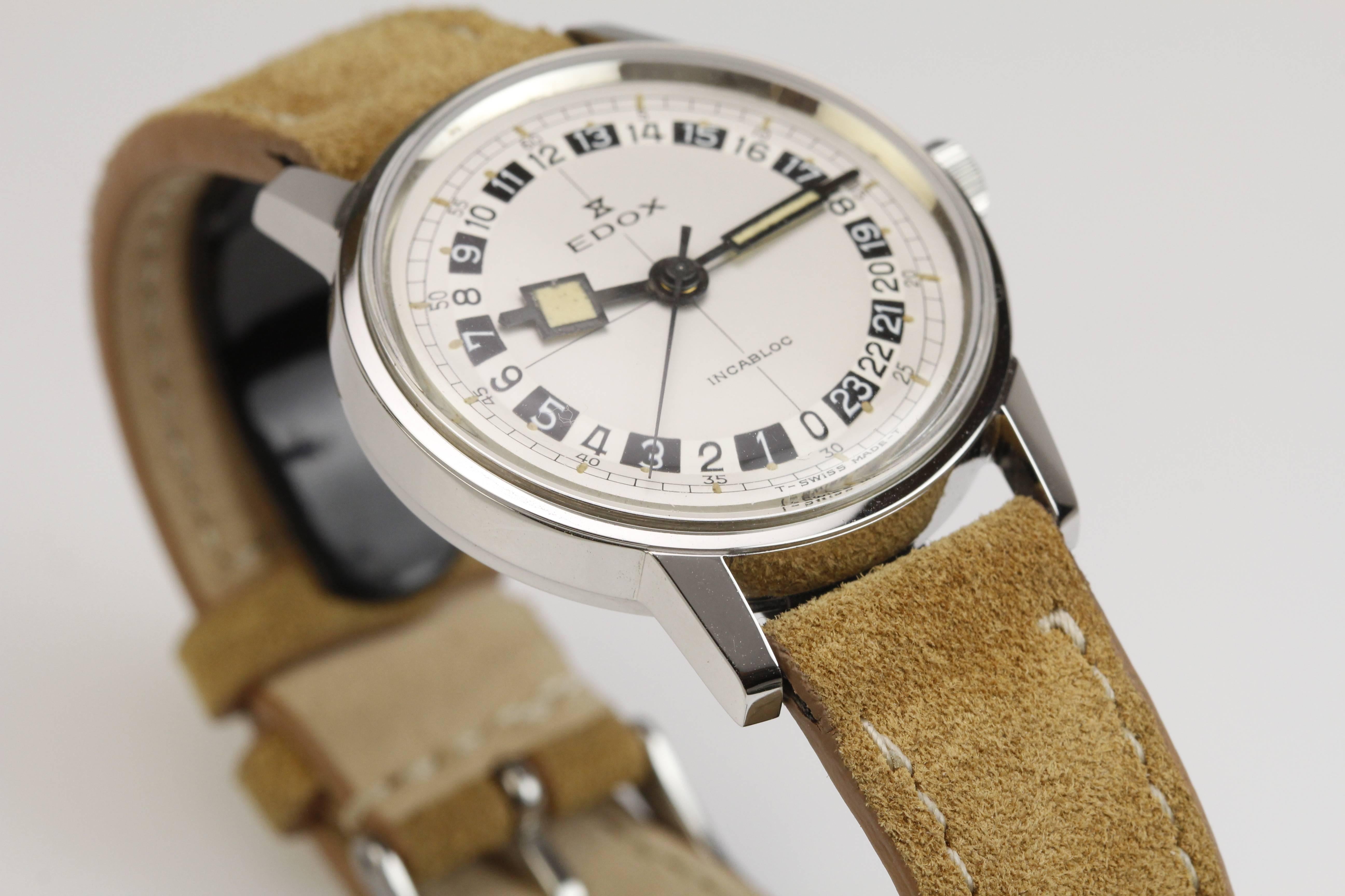 Edox Stainless Steel Incabloc Wristwatch  2